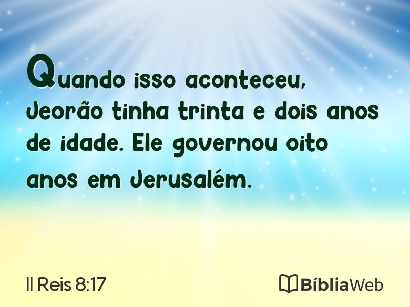 II Reis 8:17 em imagem para compartilhar