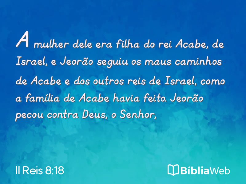II Reis 8:18 em imagem para compartilhar