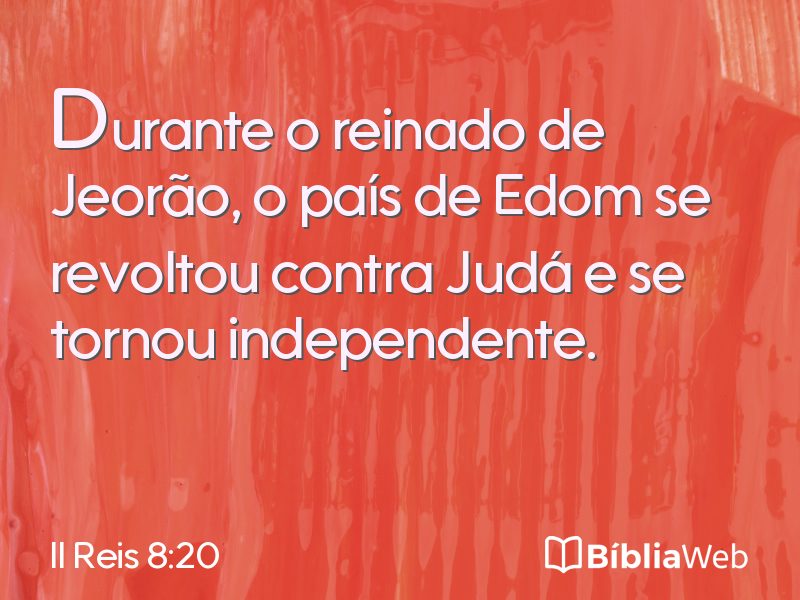 II Reis 8:20 em imagem para compartilhar