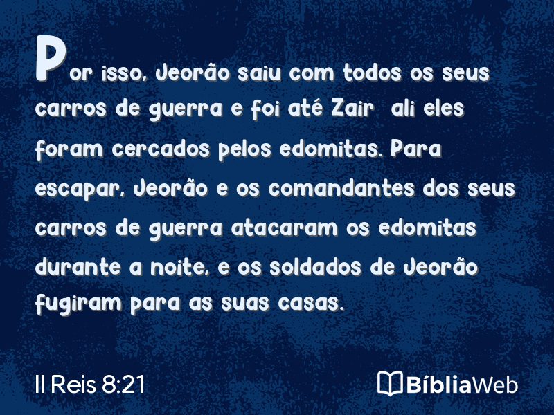 II Reis 8:21 em imagem para compartilhar