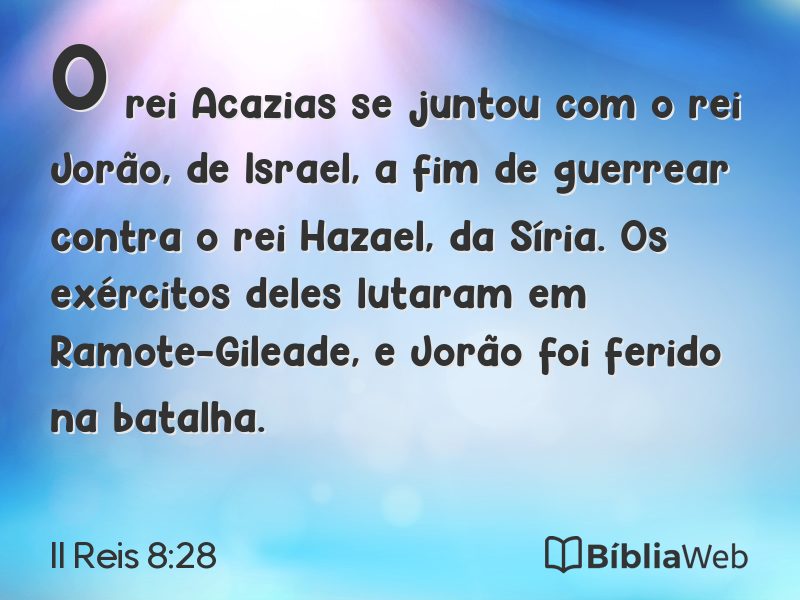 II Reis 8:28 em imagem para compartilhar