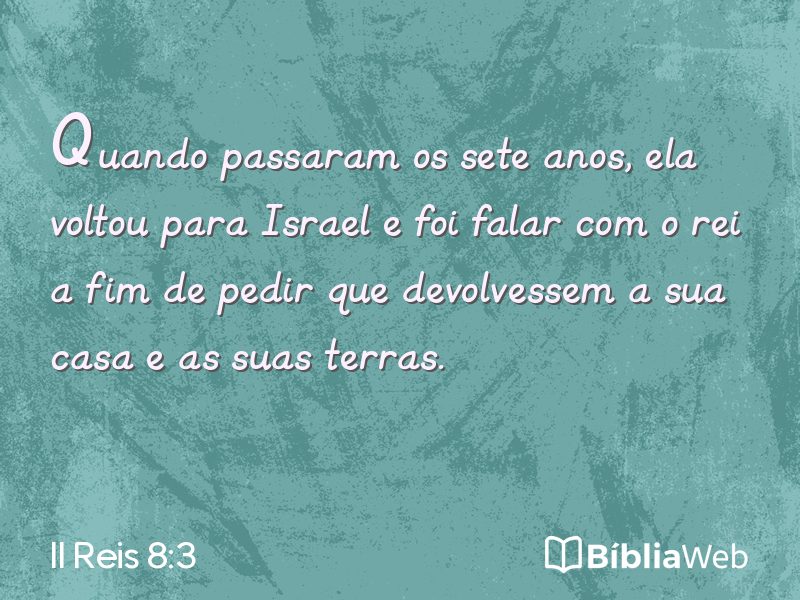 II Reis 8:3 em imagem para compartilhar