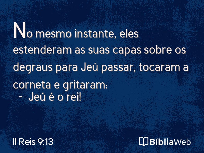 II Reis 9:13 em imagem para compartilhar