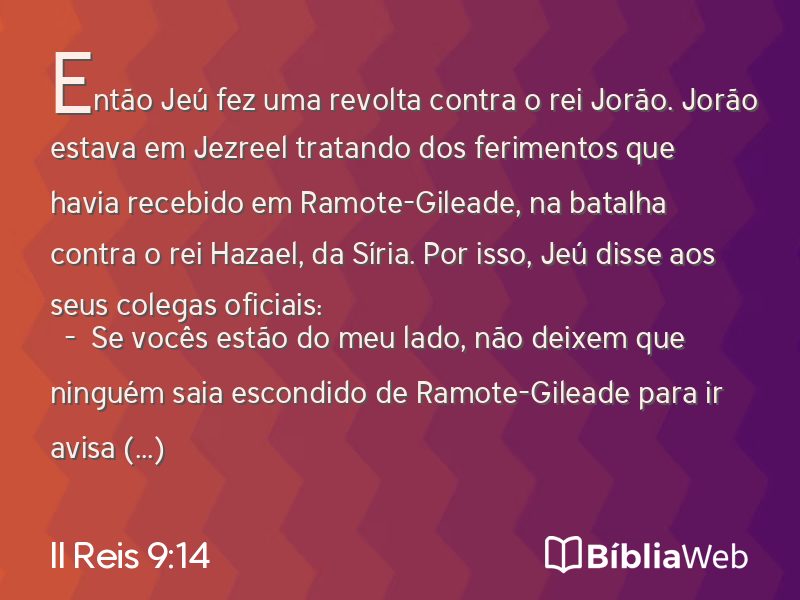 II Reis 9:14 em imagem para compartilhar