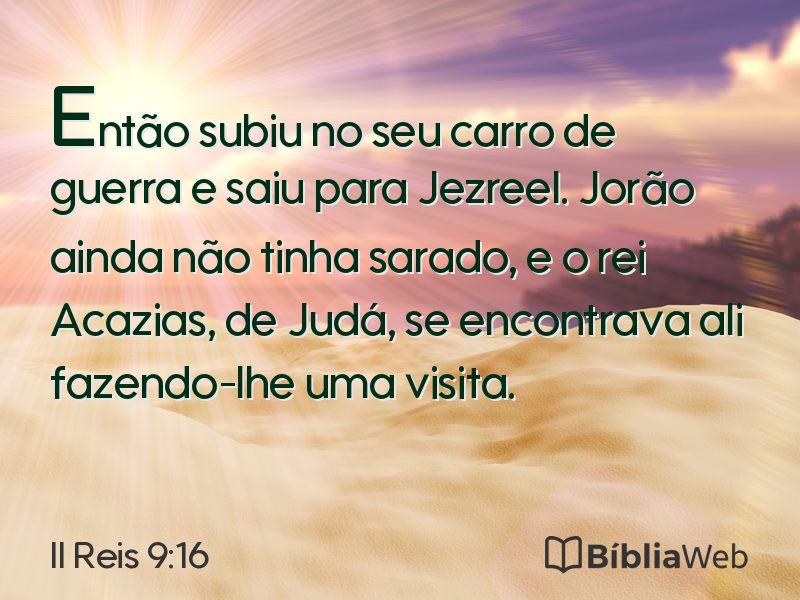 II Reis 9:16 em imagem para compartilhar