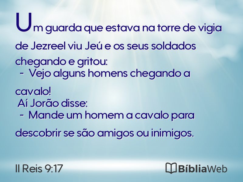 II Reis 9:17 em imagem para compartilhar
