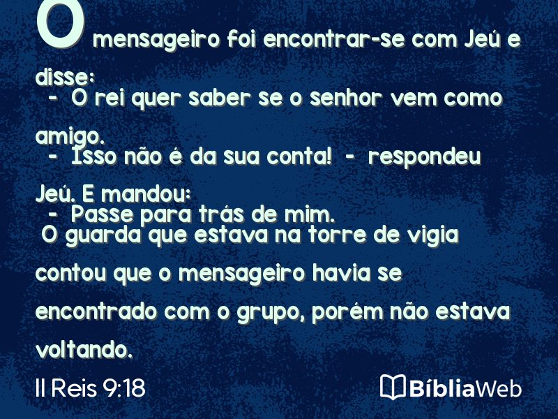 II Reis 9:18 em imagem para compartilhar