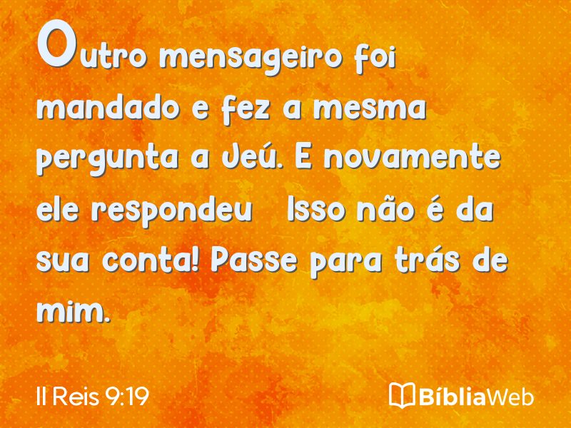 II Reis 9:19 em imagem para compartilhar