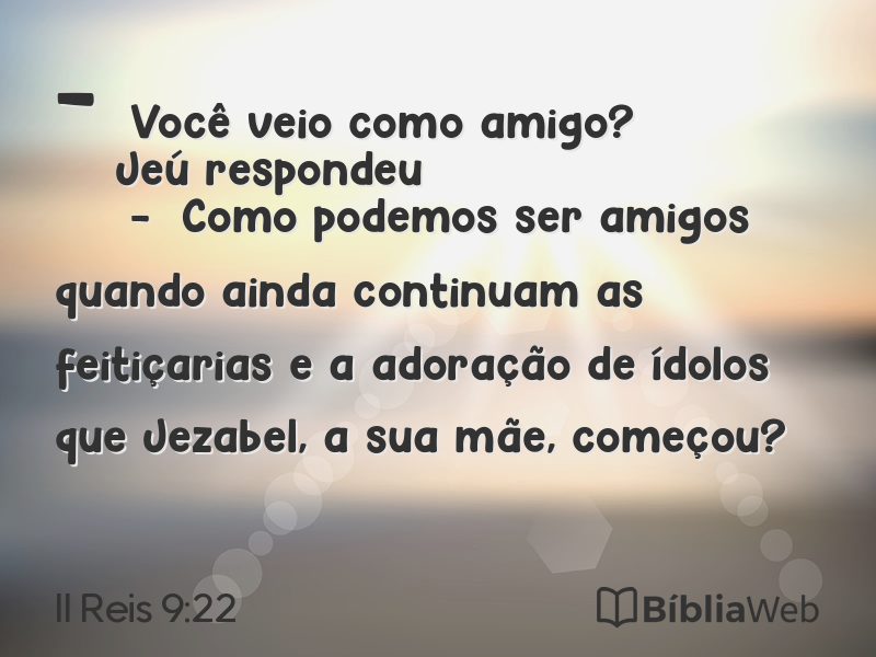 II Reis 9:22 em imagem para compartilhar