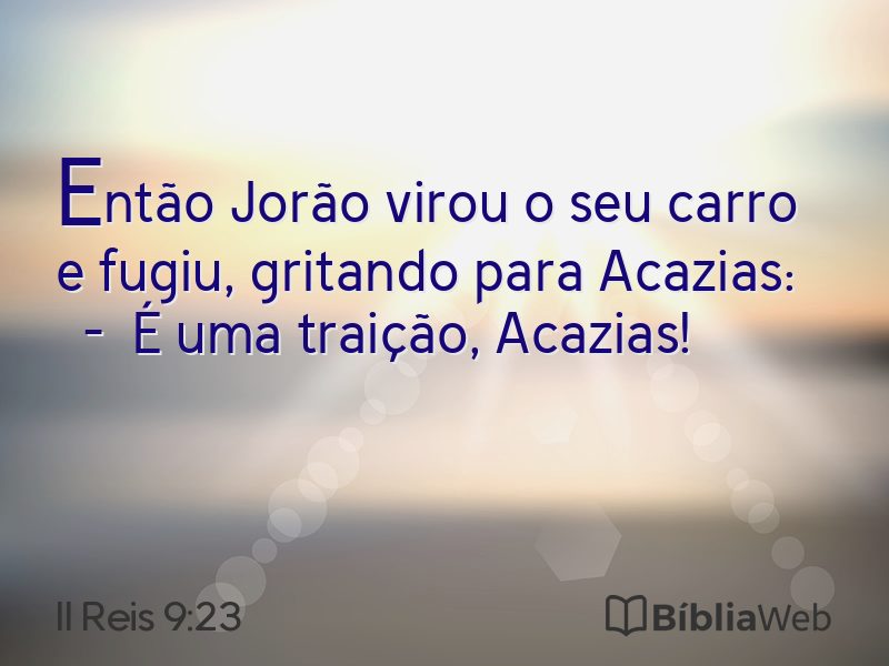 II Reis 9:23 em imagem para compartilhar