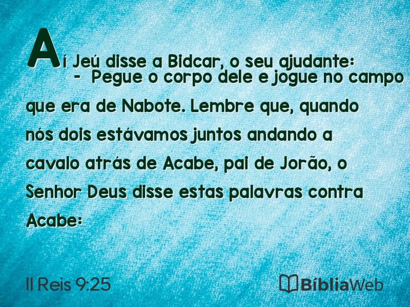 II Reis 9:25 em imagem para compartilhar