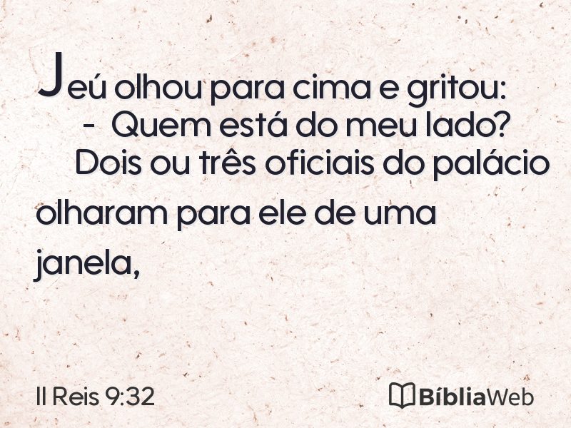 II Reis 9:32 em imagem para compartilhar