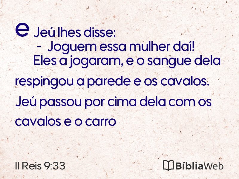II Reis 9:33 em imagem para compartilhar