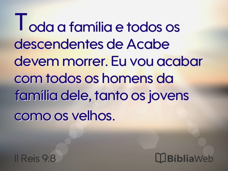 II Reis 9:8 em imagem para compartilhar