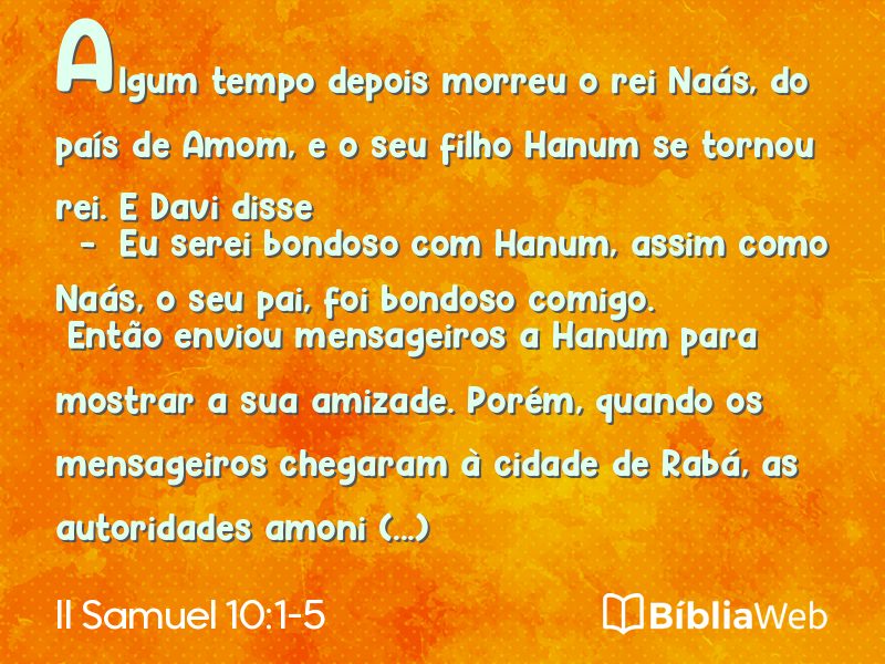 II Samuel 10:1-5 em imagem para compartilhar