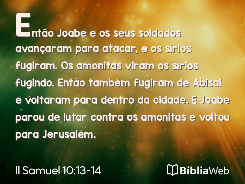 II Samuel 10:13-14 em imagem para compartilhar