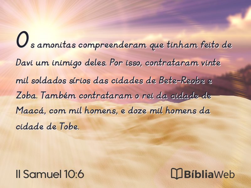II Samuel 10:6 em imagem para compartilhar