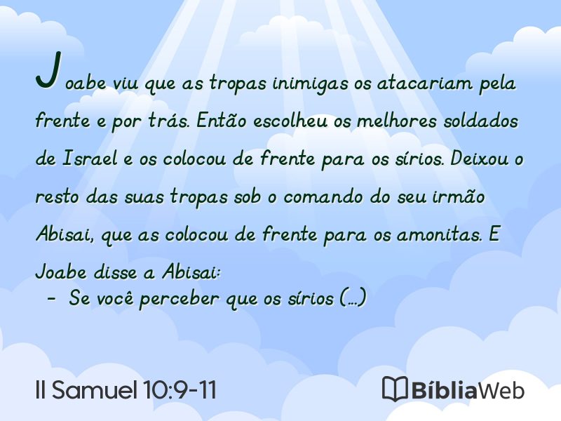 II Samuel 10:9-11 em imagem para compartilhar