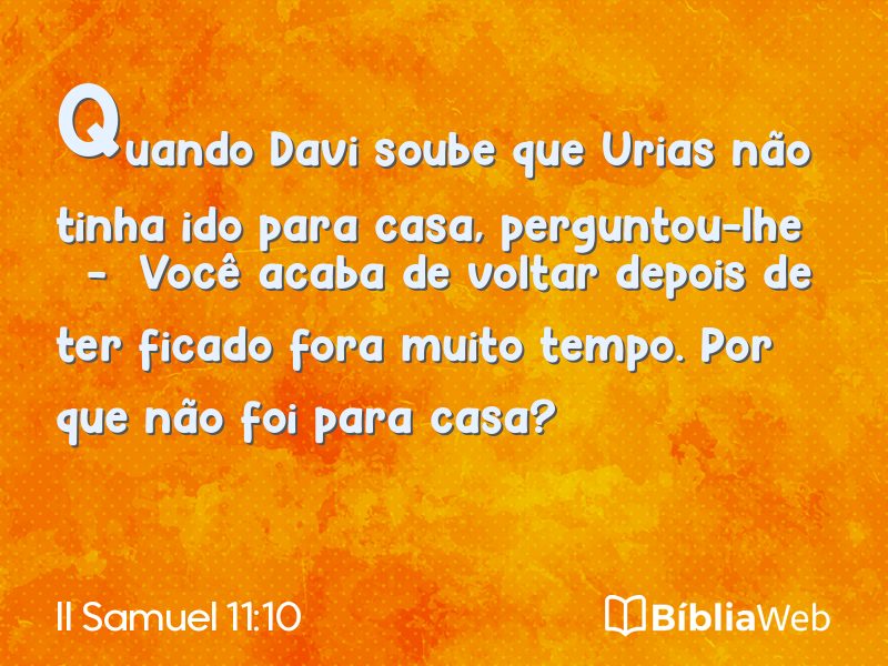 II Samuel 11:10 em imagem para compartilhar