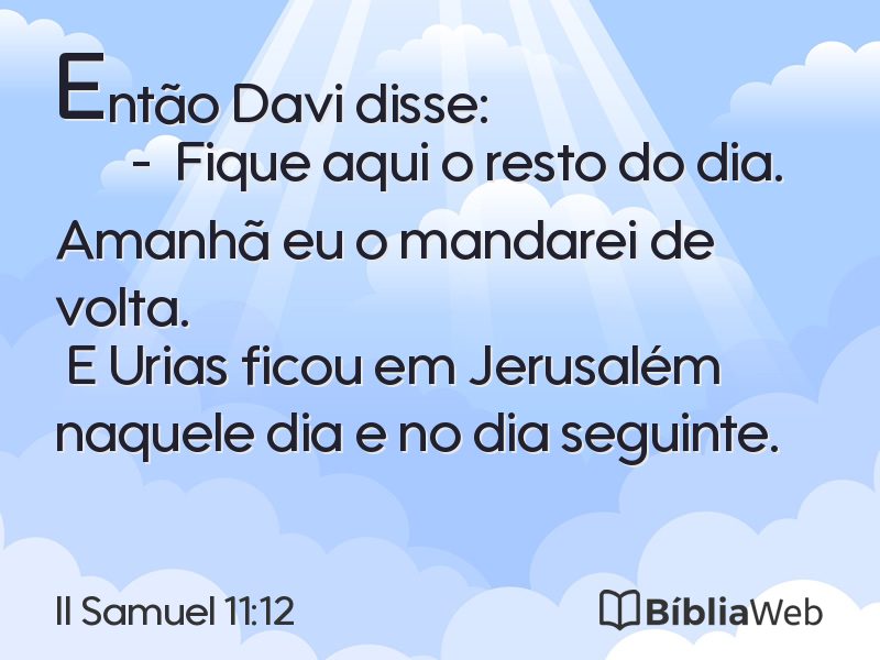 II Samuel 11:12 em imagem para compartilhar