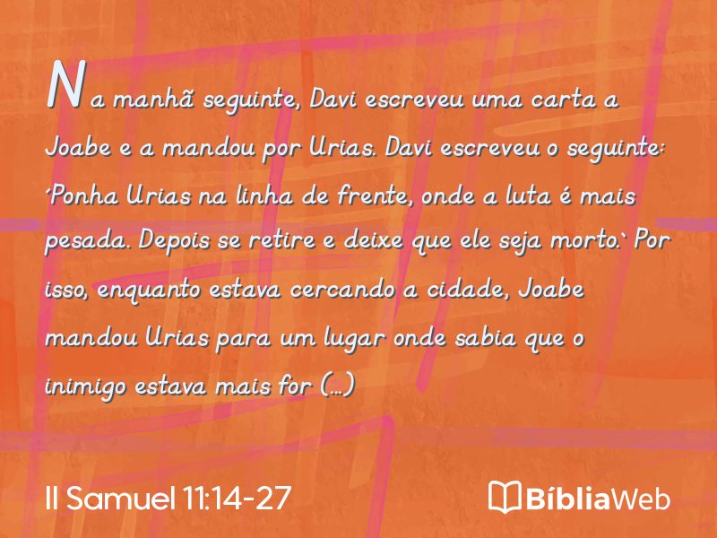 II Samuel 11:14-27 em imagem para compartilhar