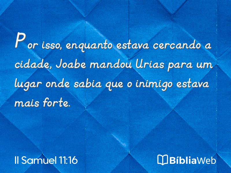 II Samuel 11:16 em imagem para compartilhar