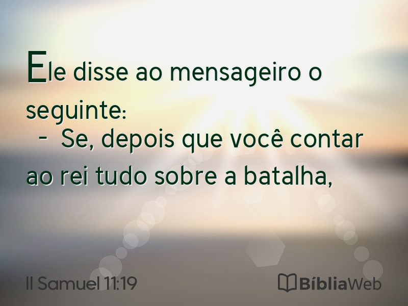 II Samuel 11:19 em imagem para compartilhar
