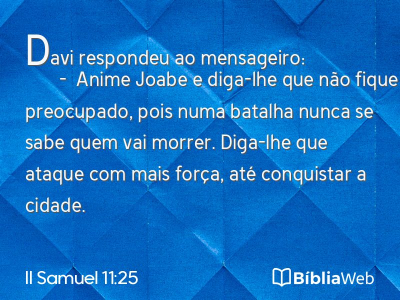 II Samuel 11:25 em imagem para compartilhar