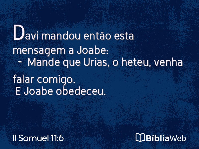 II Samuel 11:6 em imagem para compartilhar