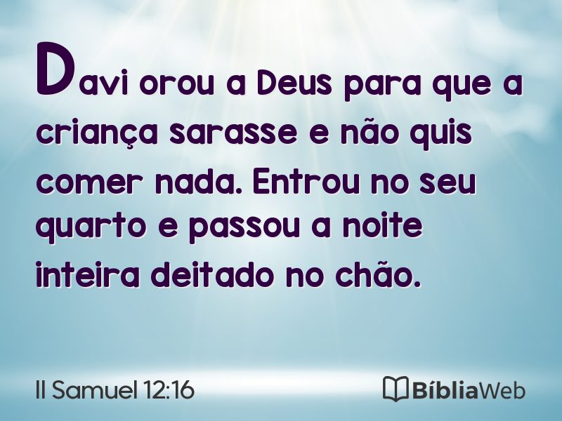 II Samuel 12:16 em imagem para compartilhar