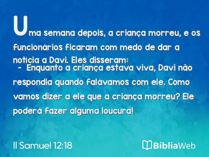II Samuel 12:18 em imagem para compartilhar