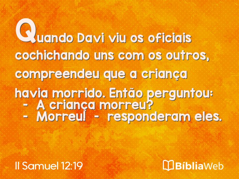 II Samuel 12:19 em imagem para compartilhar
