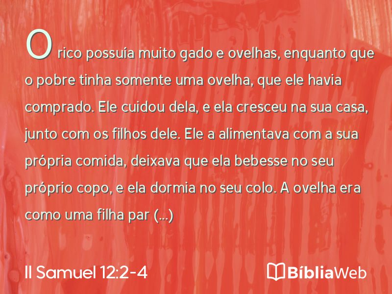 II Samuel 12:2-4 em imagem para compartilhar