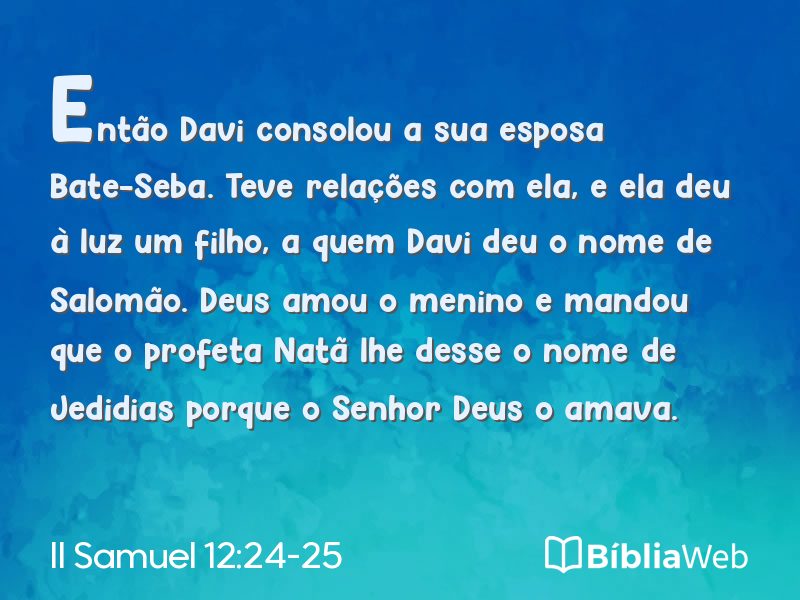 II Samuel 12:24-25 em imagem para compartilhar