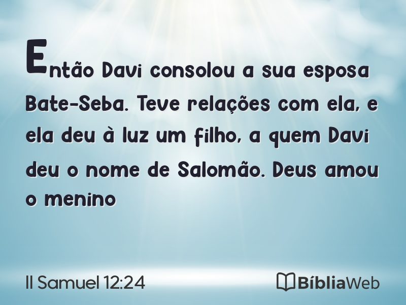 II Samuel 12:24 em imagem para compartilhar