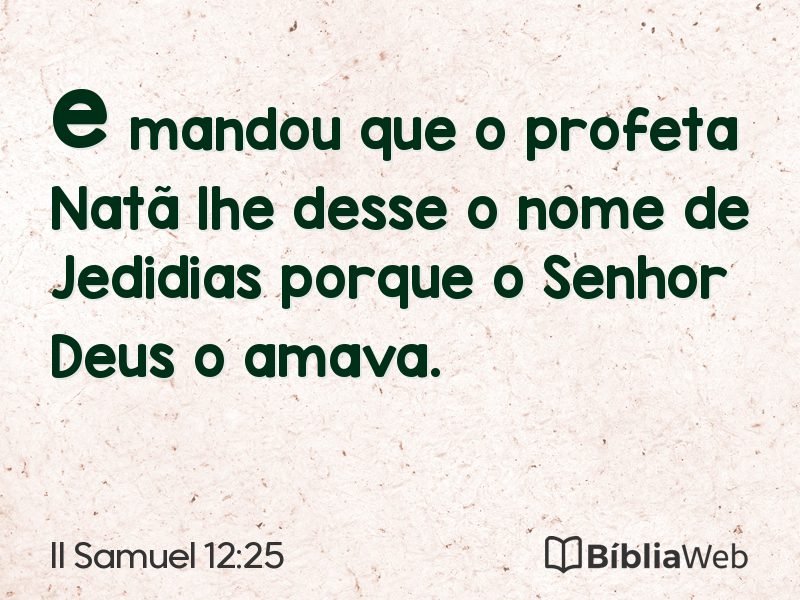 II Samuel 12:25 em imagem para compartilhar