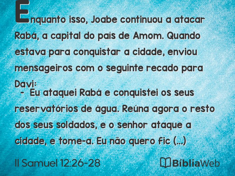 II Samuel 12:26-28 em imagem para compartilhar