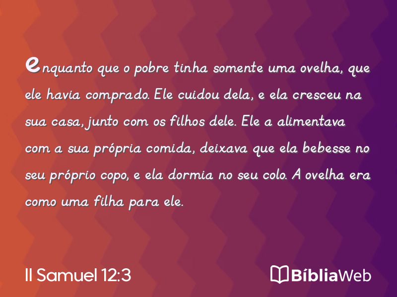 II Samuel 12:3 em imagem para compartilhar