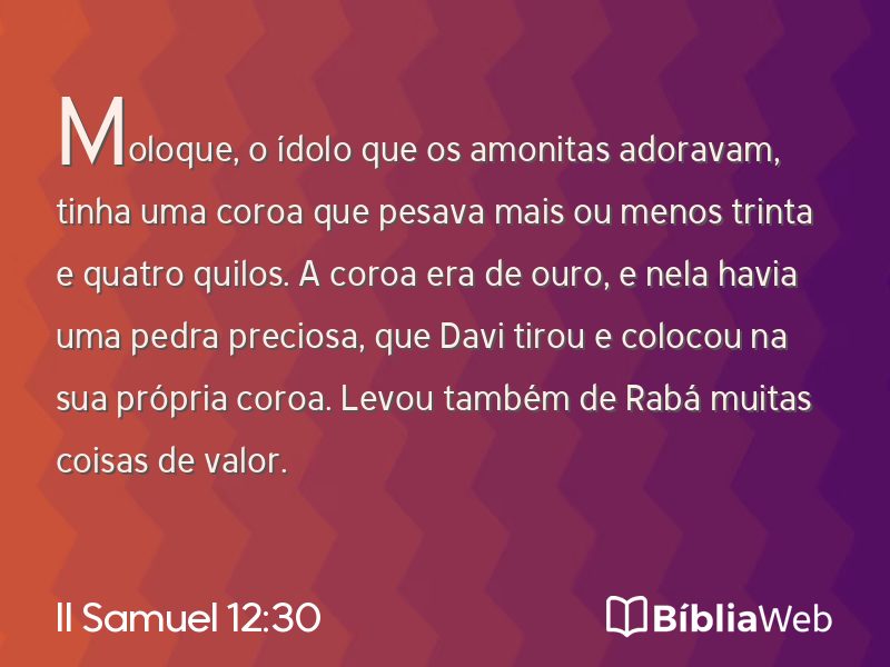 II Samuel 12:30 em imagem para compartilhar