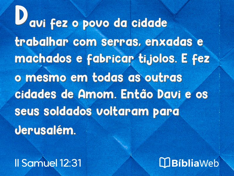 II Samuel 12:31 em imagem para compartilhar