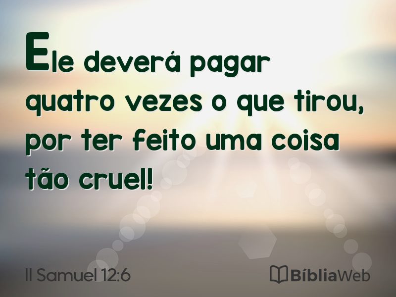 II Samuel 12:6 em imagem para compartilhar