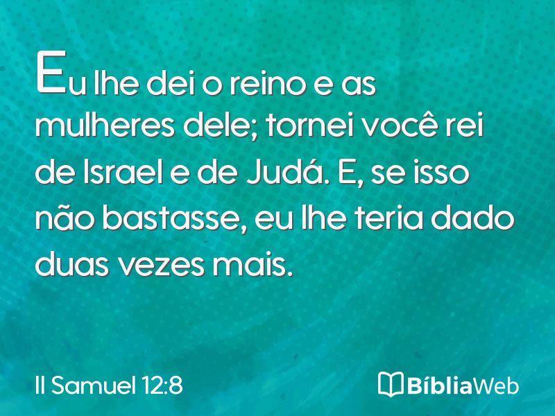 II Samuel 12:8 em imagem para compartilhar