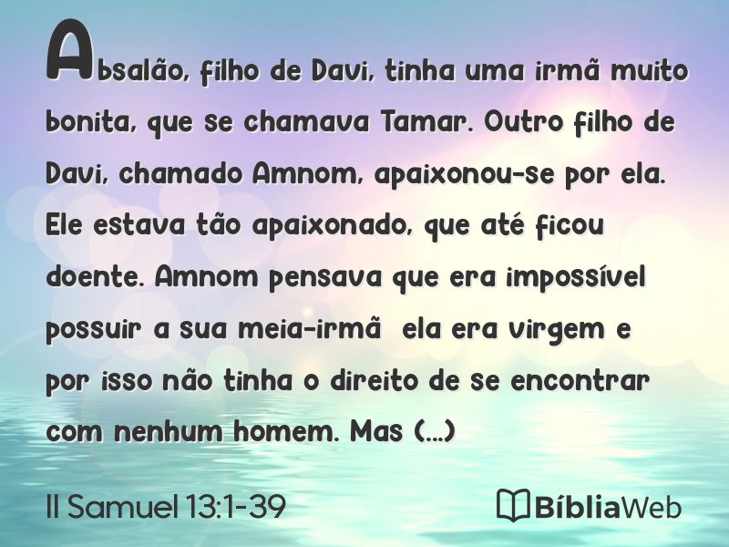II Samuel 13:1-39 em imagem para compartilhar