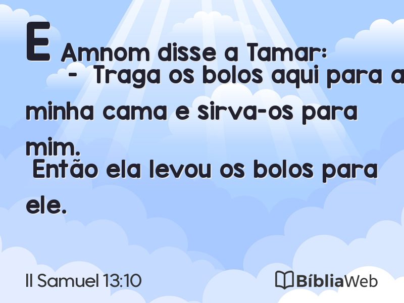 II Samuel 13:10 em imagem para compartilhar
