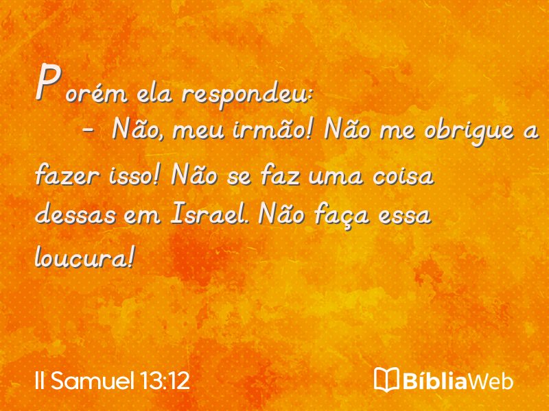 II Samuel 13:12 em imagem para compartilhar