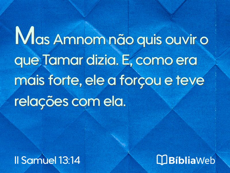 II Samuel 13:14 em imagem para compartilhar