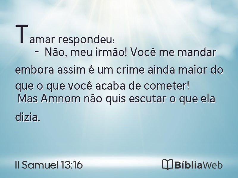 II Samuel 13:16 em imagem para compartilhar