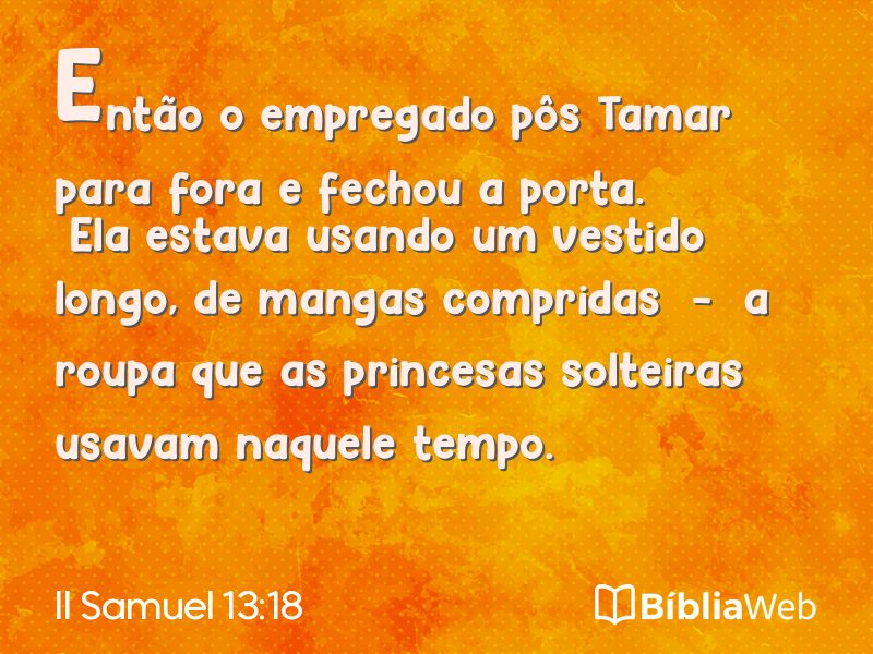 II Samuel 13:18 em imagem para compartilhar