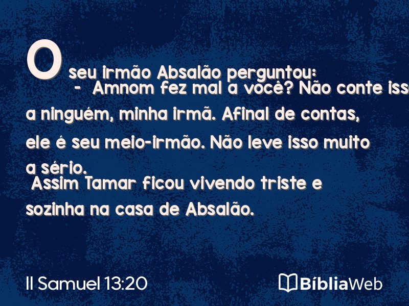 II Samuel 13:20 em imagem para compartilhar
