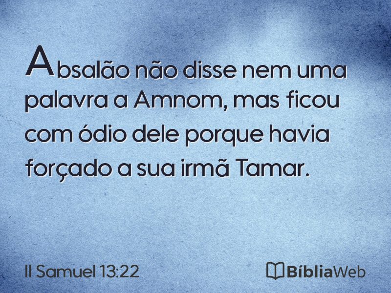 II Samuel 13:22 em imagem para compartilhar